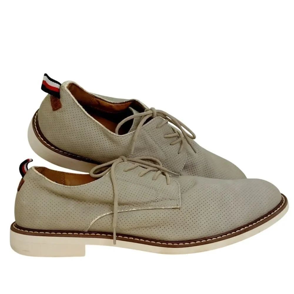 Tommy Hilfiger Gray Leather Oxford Dress Shoes - Size 11